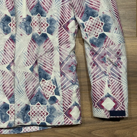 Roxy Women's Jetty Snow Jacket in Blue/Violet Labyrinth Pattern Size Medium - Picture 6 of 16